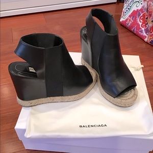 Balenciaga leather wedge